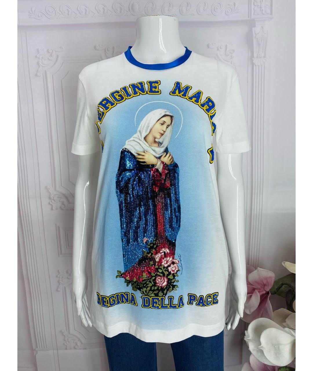 DOLCE&GABBANA Белая хлопковая футболка, фото 7