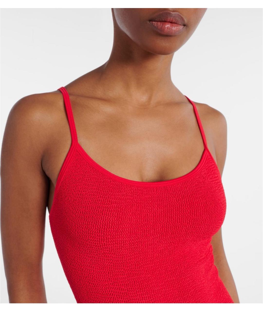 HUNZA G Красный полиамидовый купальник, фото 4