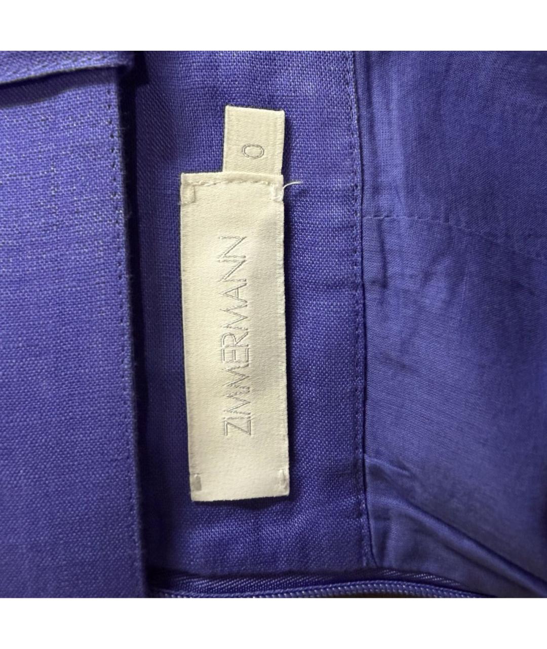 ZIMMERMANN Голубой льняной костюм с брюками, фото 4