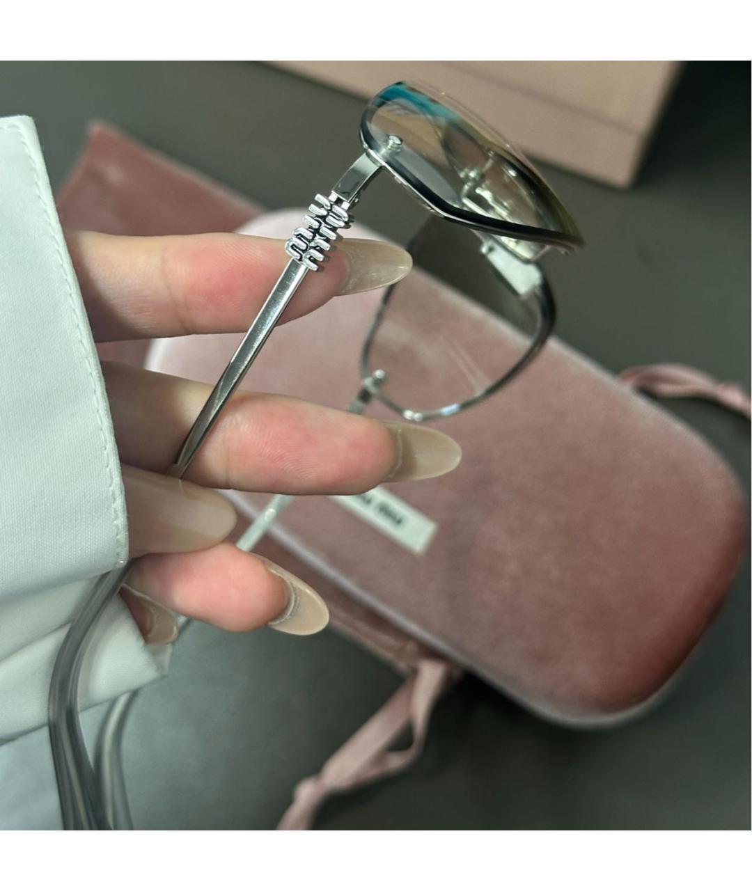 MIU MIU Серебряные солнцезащитные очки, фото 8