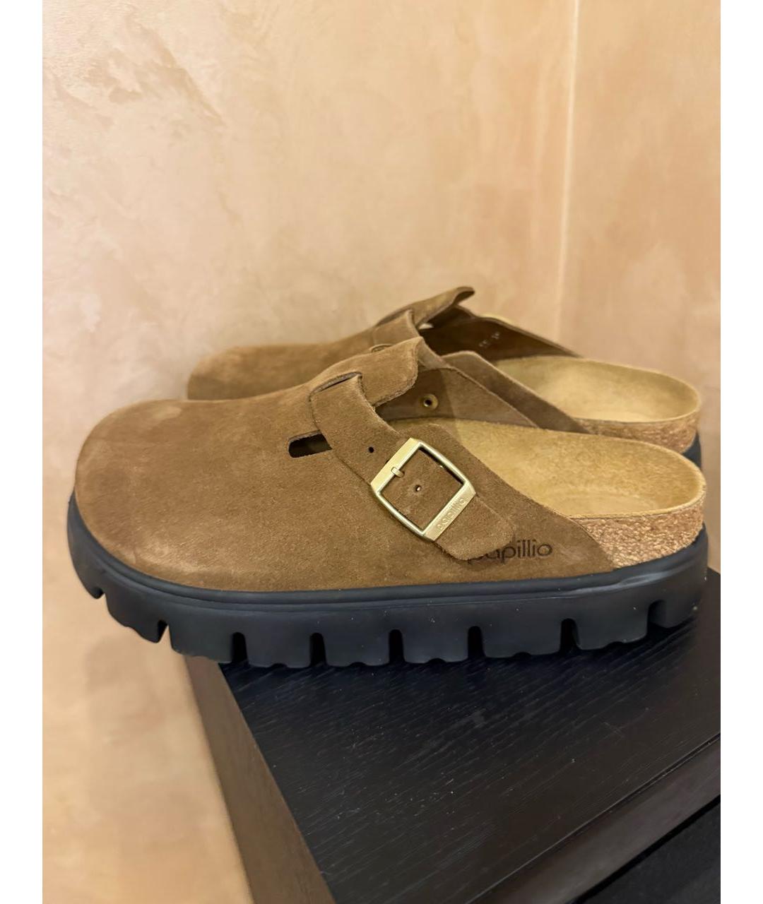 BIRKENSTOCK Коричневые замшевые мюли, фото 2
