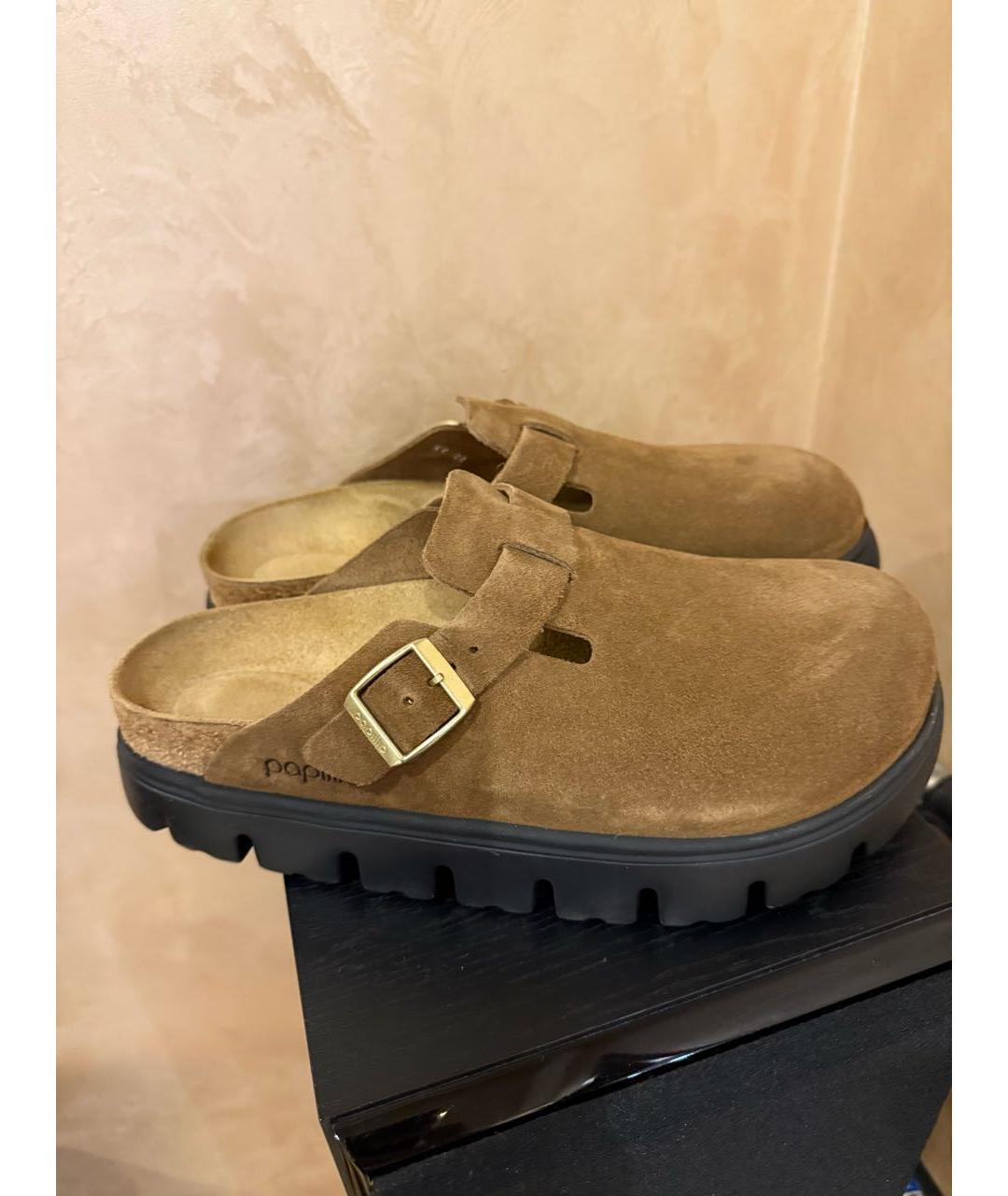 BIRKENSTOCK Коричневые замшевые мюли, фото 8