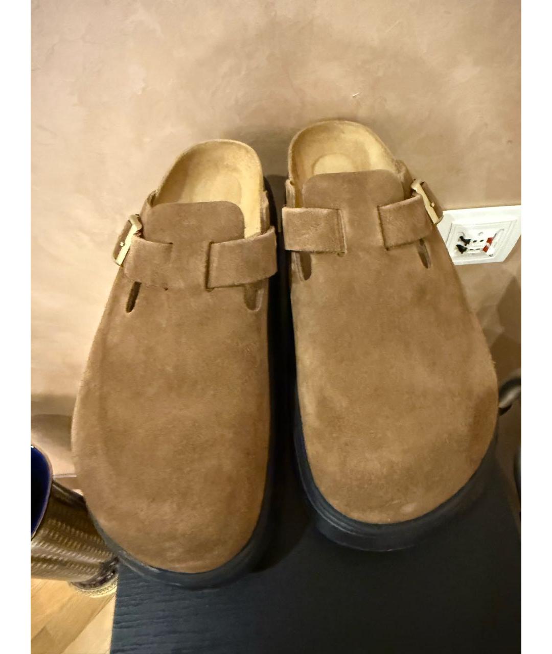 BIRKENSTOCK Коричневые замшевые мюли, фото 4
