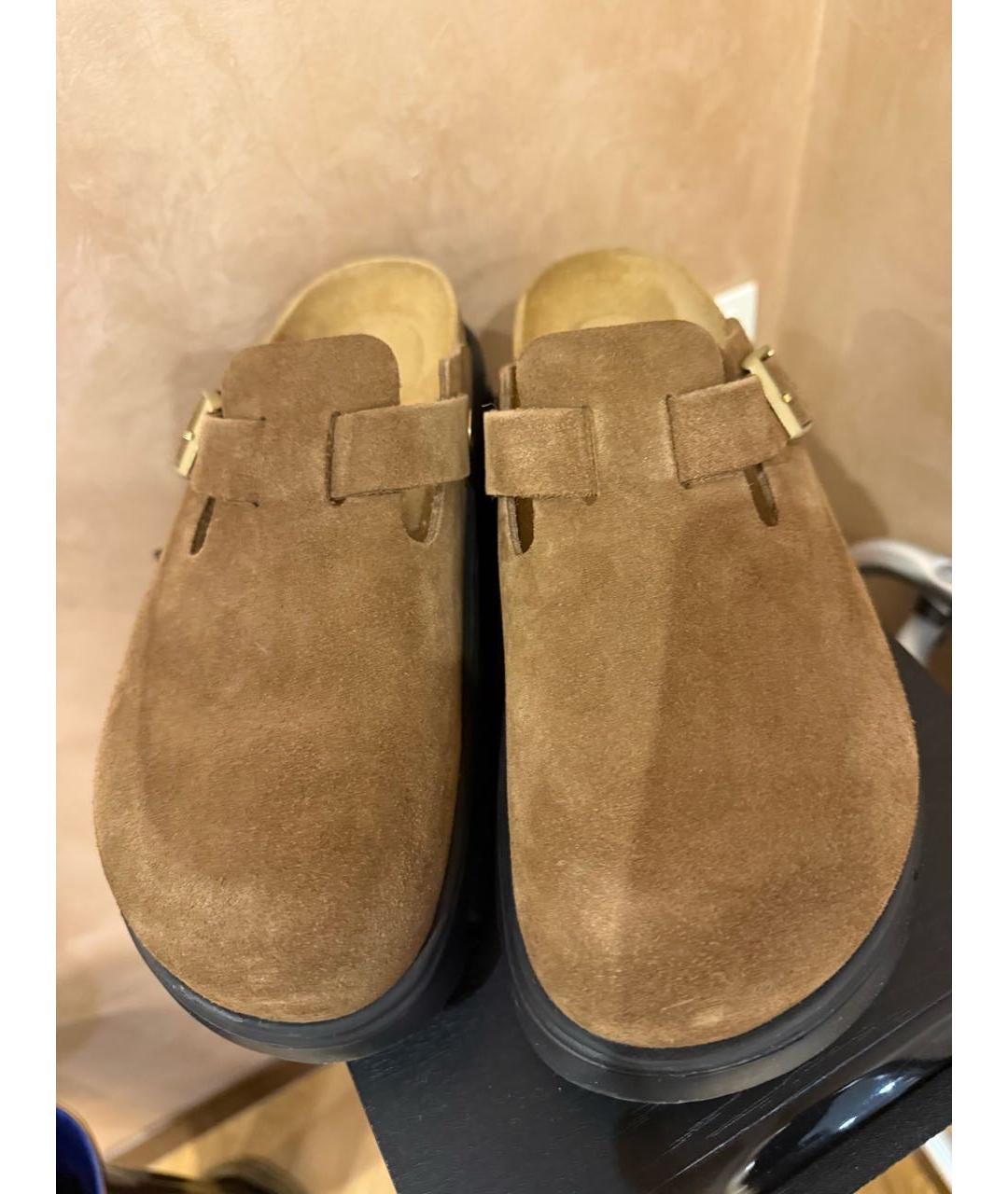 BIRKENSTOCK Коричневые замшевые мюли, фото 9