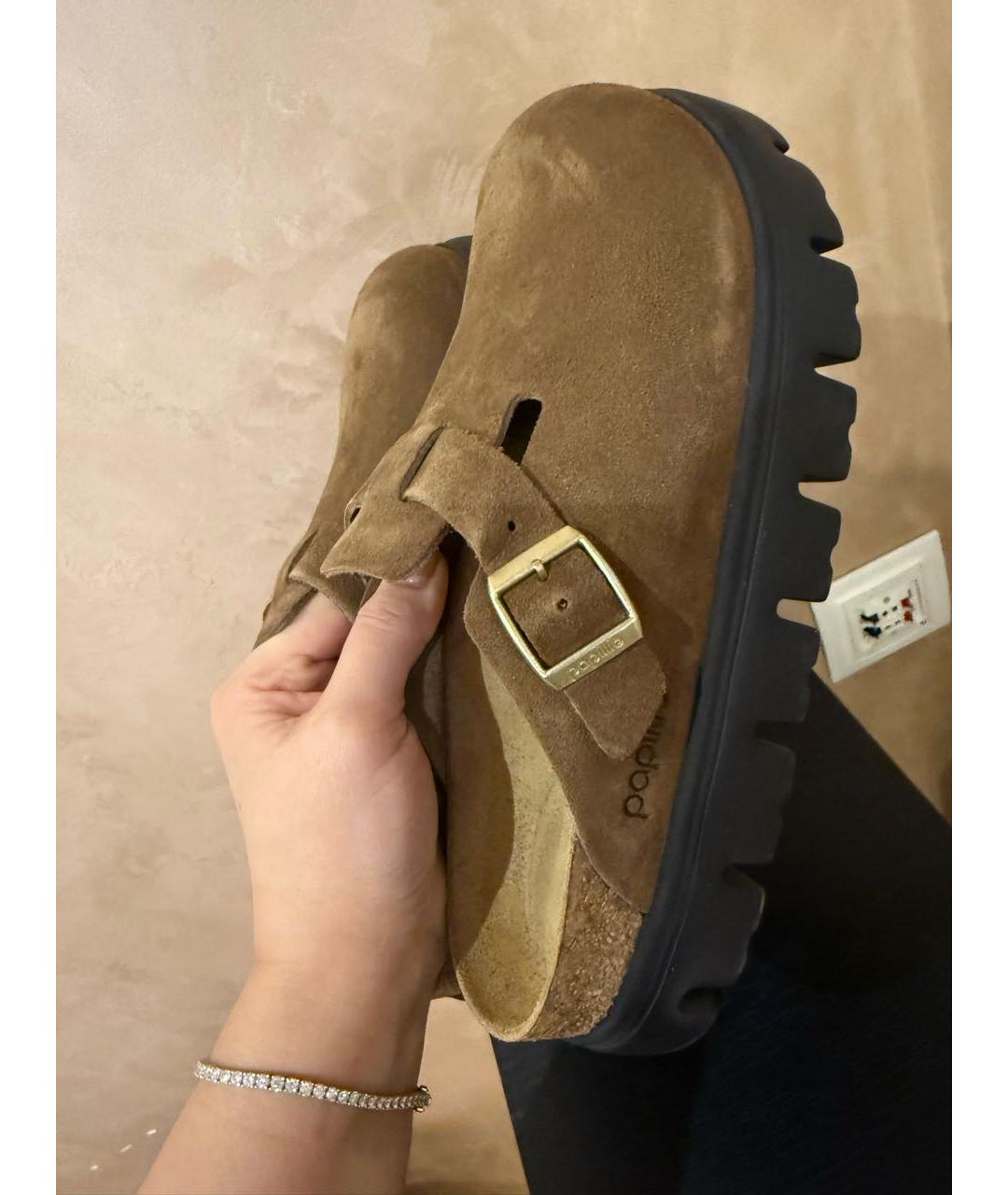 BIRKENSTOCK Коричневые замшевые мюли, фото 5