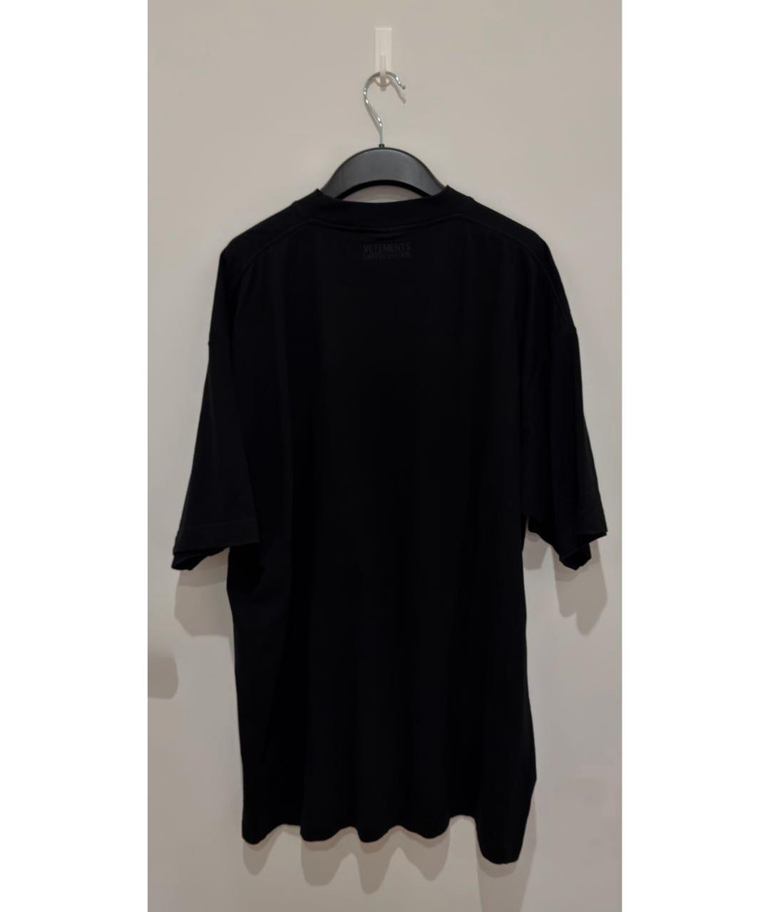 VETEMENTS Черная хлопковая футболка, фото 4