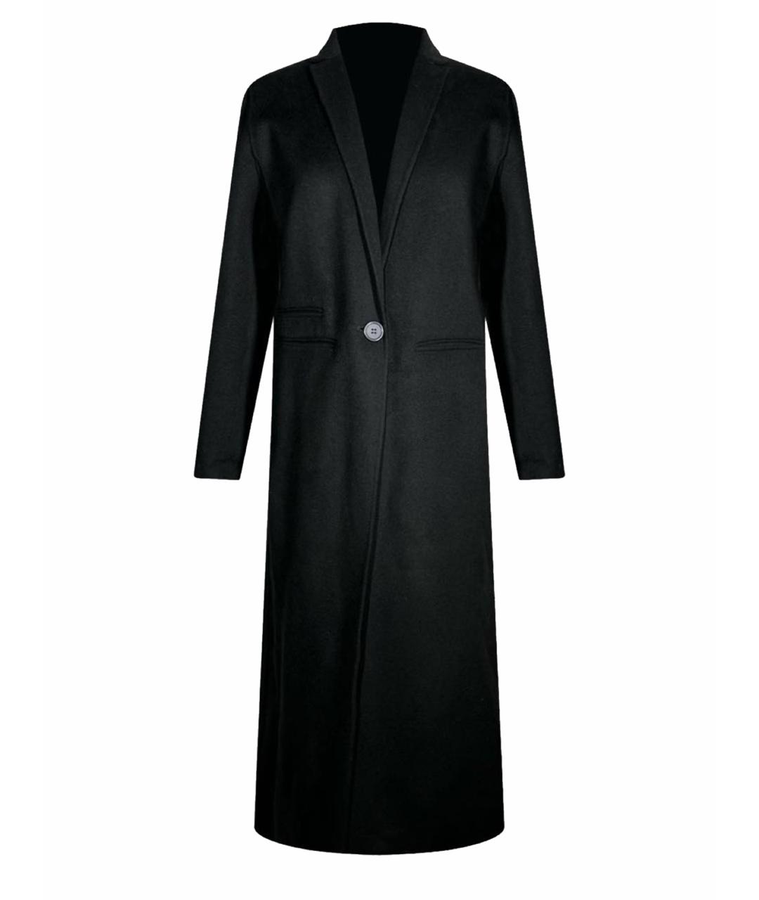 MAJE Черное шерстяное пальто, фото 1