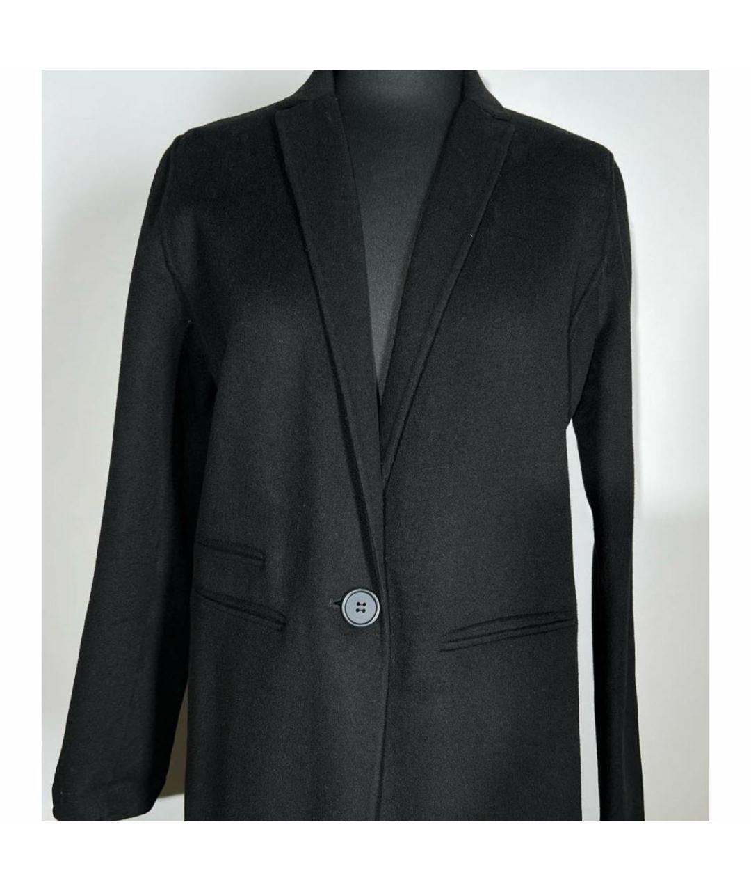 MAJE Черное шерстяное пальто, фото 7