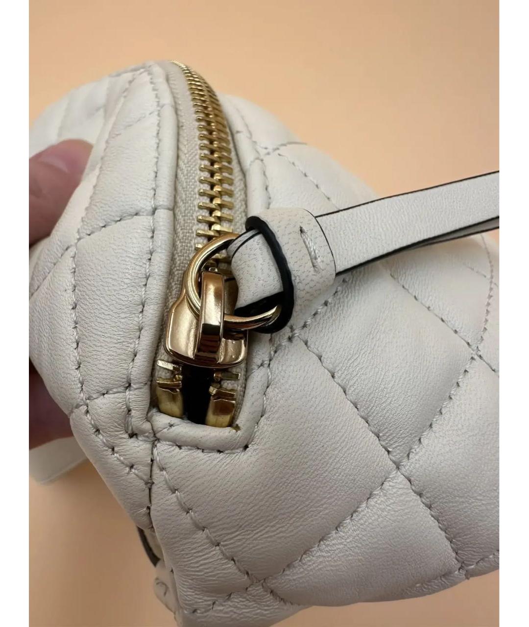 VERSACE Бежевая кожаная поясная сумка, фото 8