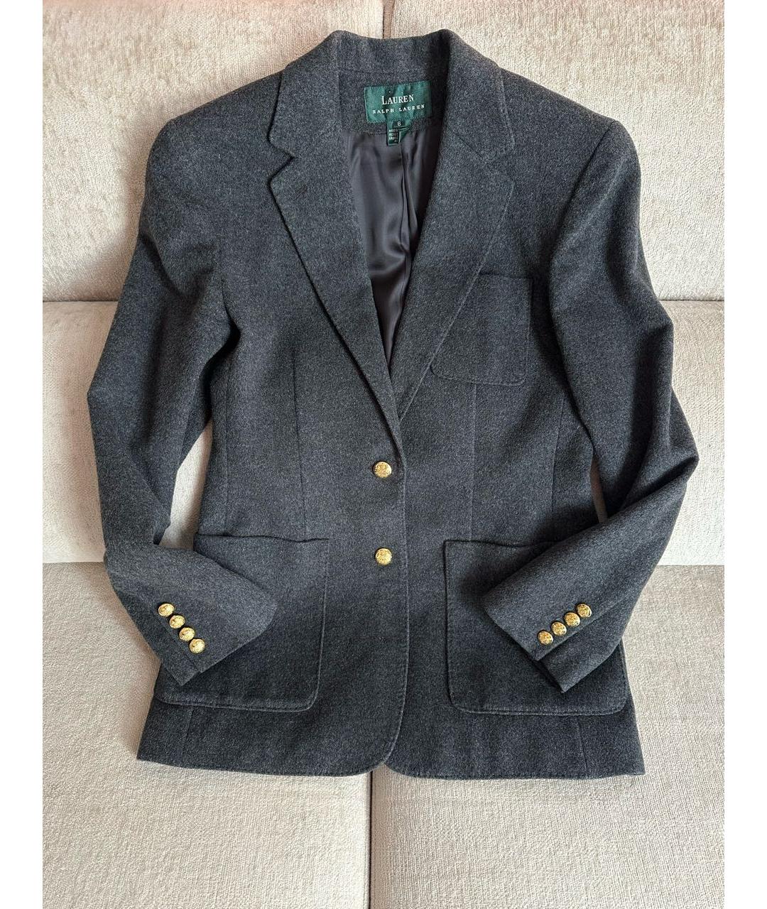 RALPH LAUREN Серый жакет/пиджак, фото 8
