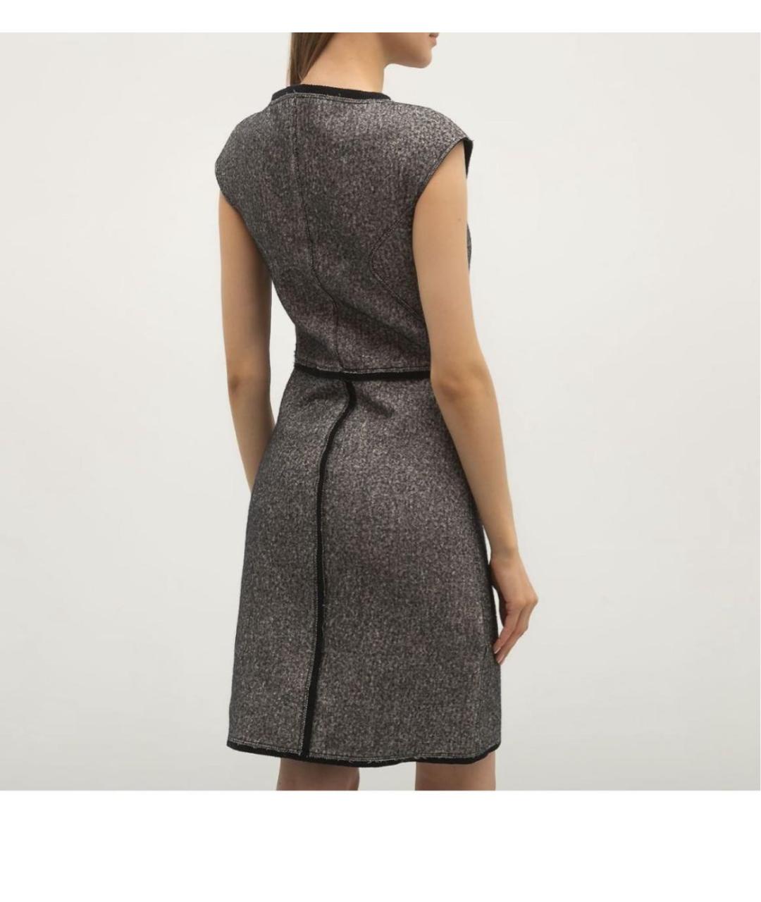 BOTTEGA VENETA Антрацитовое шерстяное повседневное платье, фото 2