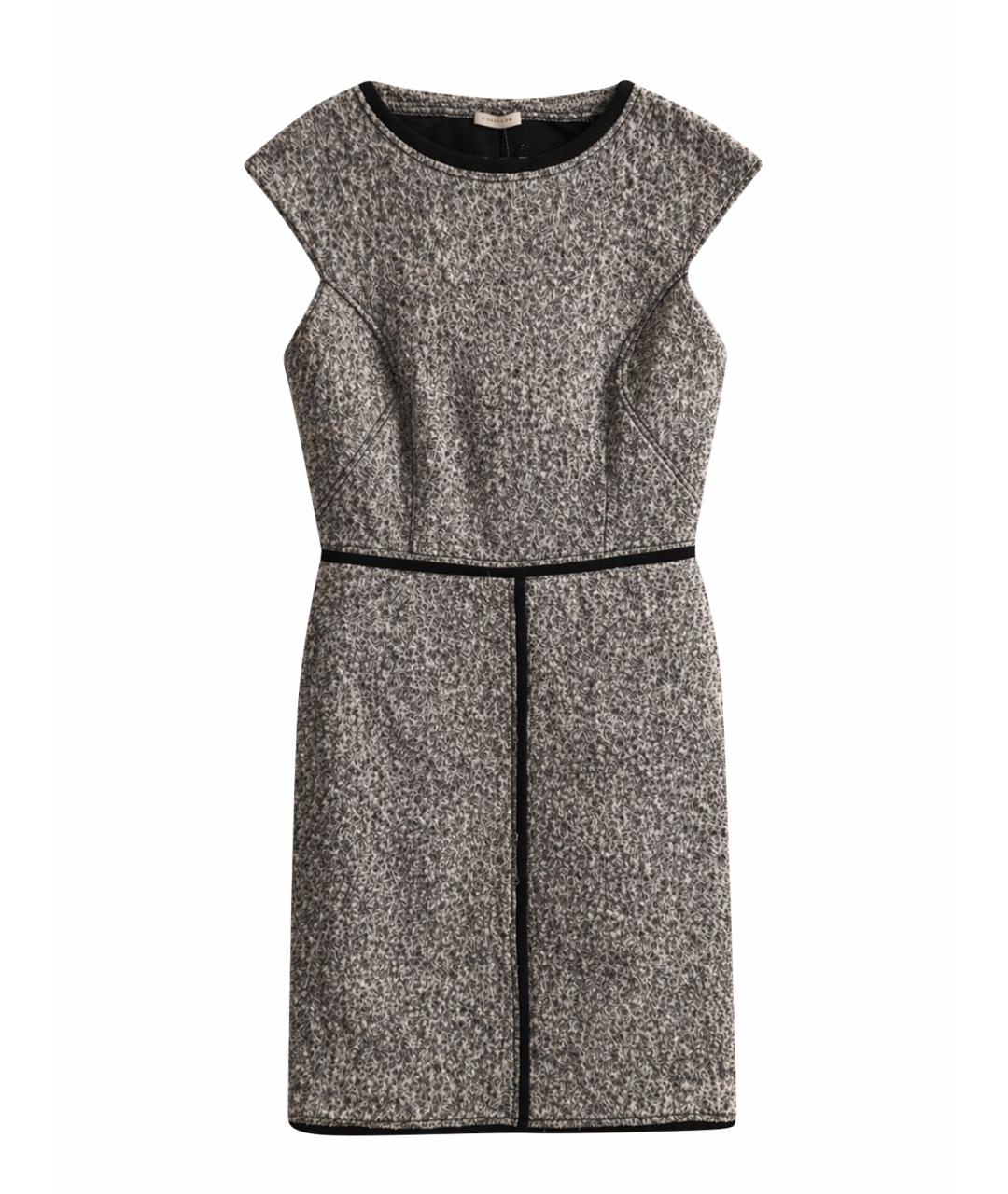 BOTTEGA VENETA Антрацитовое шерстяное повседневное платье, фото 1