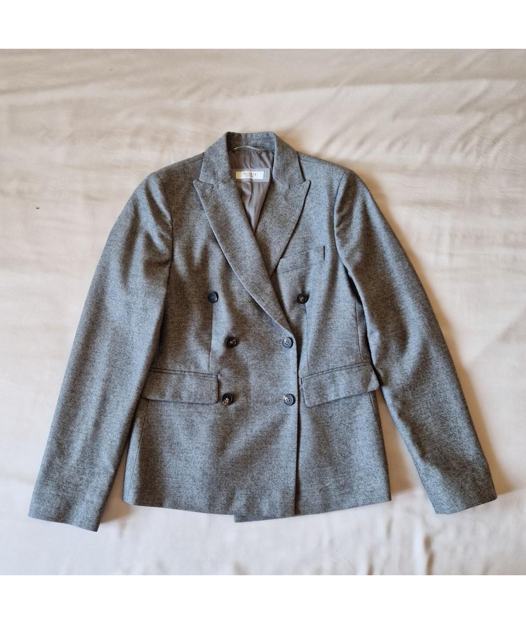 PESERICO Серый шерстяной костюм с брюками, фото 9