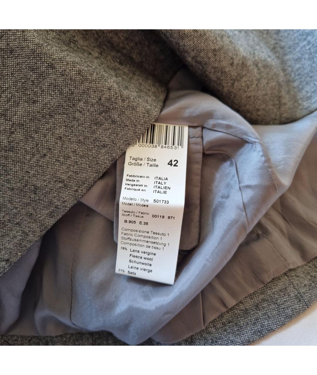 PESERICO Серый шерстяной костюм с брюками, фото 5