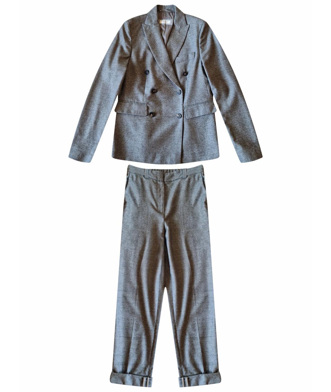 PESERICO Серый шерстяной костюм с брюками, фото 1