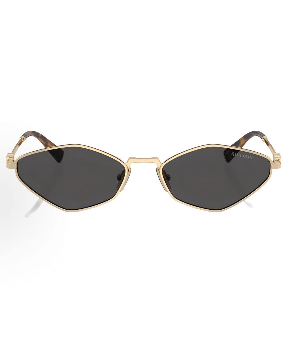 MIU MIU Золотые солнцезащитные очки, фото 2