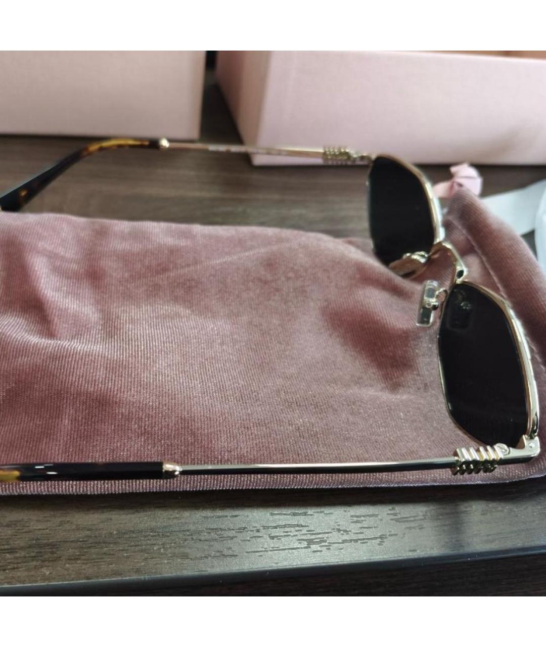 MIU MIU Золотые солнцезащитные очки, фото 6