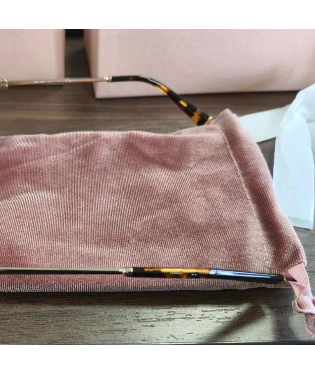 MIU MIU Золотые солнцезащитные очки, фото 7