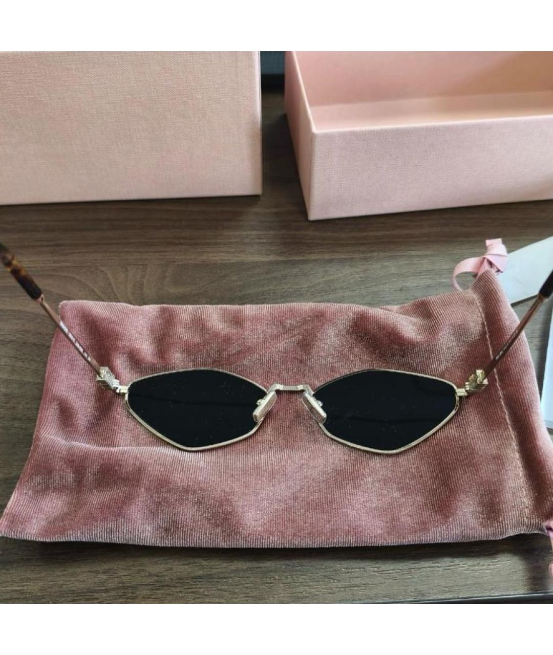 MIU MIU Золотые солнцезащитные очки, фото 5