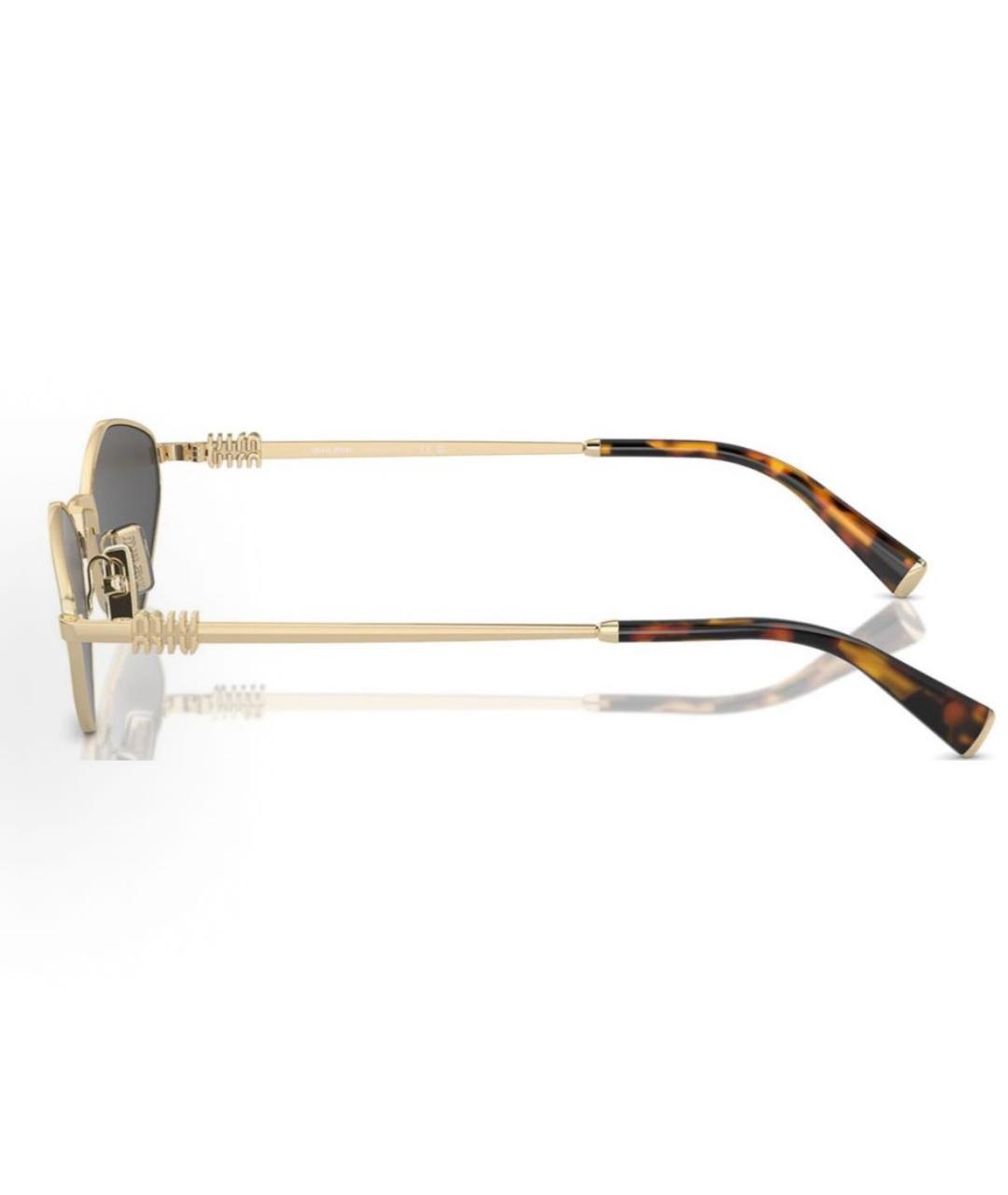 MIU MIU Золотые солнцезащитные очки, фото 3