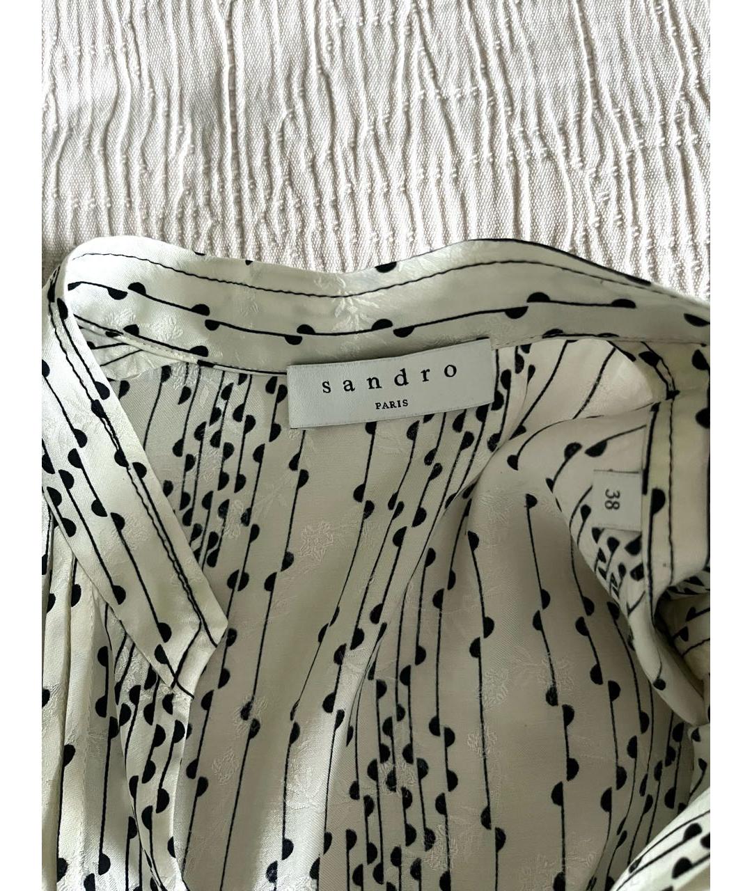 SANDRO Белое вискозное повседневное платье, фото 6