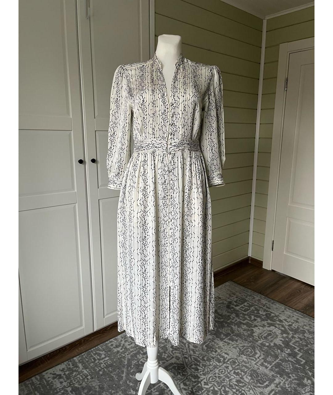 SANDRO Белое вискозное повседневное платье, фото 9