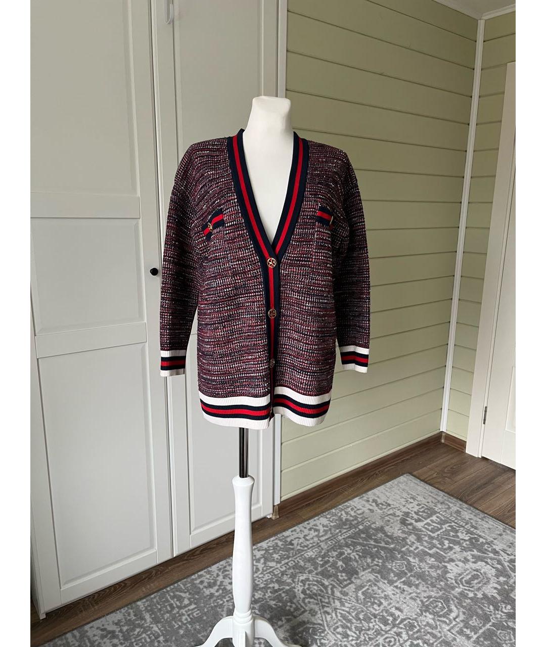 SANDRO Бордовый шерстяной кардиган, фото 2