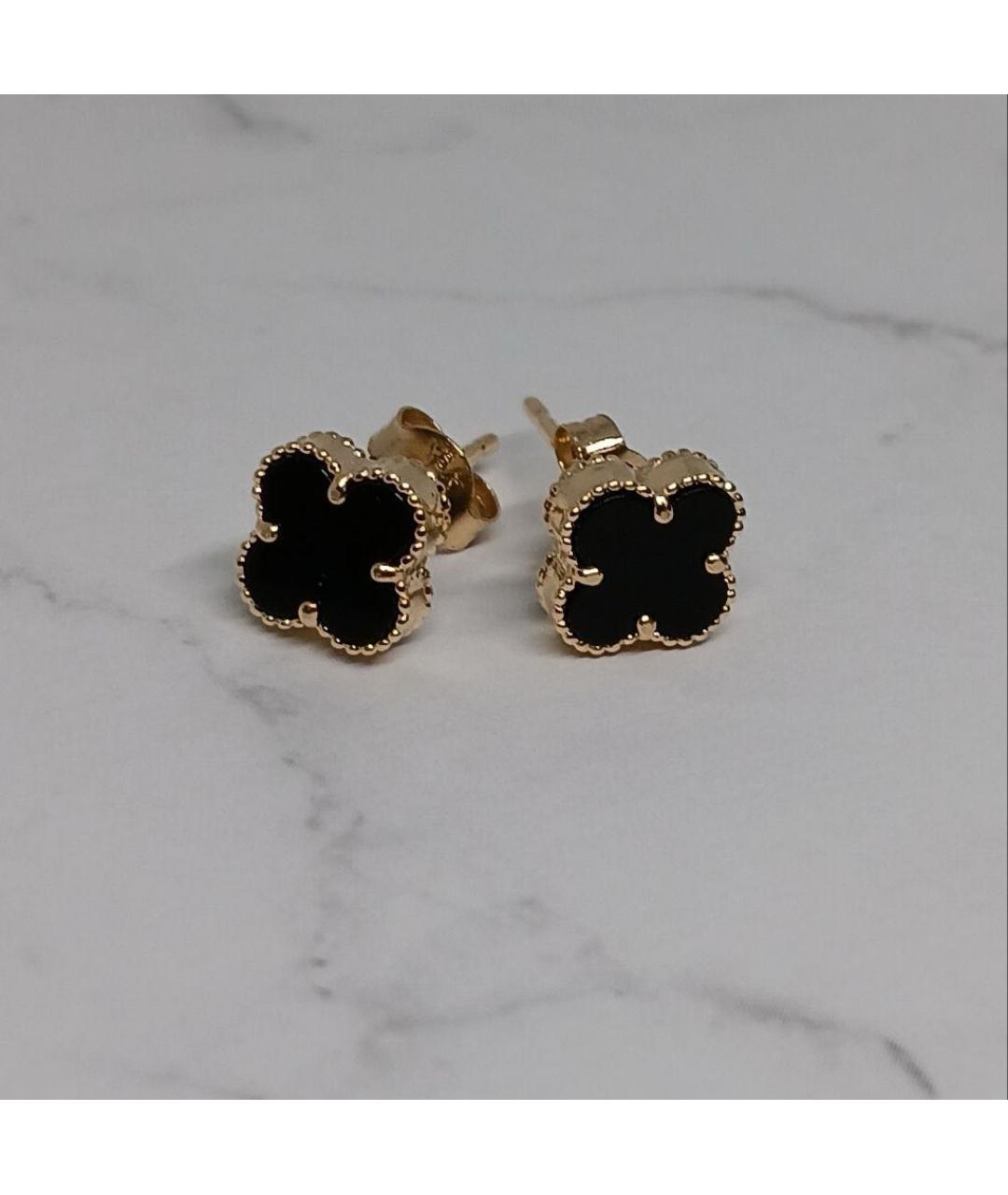 VAN CLEEF & ARPELS Черные серьги из желтого золота, фото 2