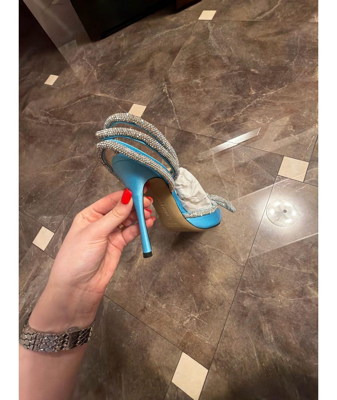 MACH&MACH Голубые текстильные туфли, фото 4