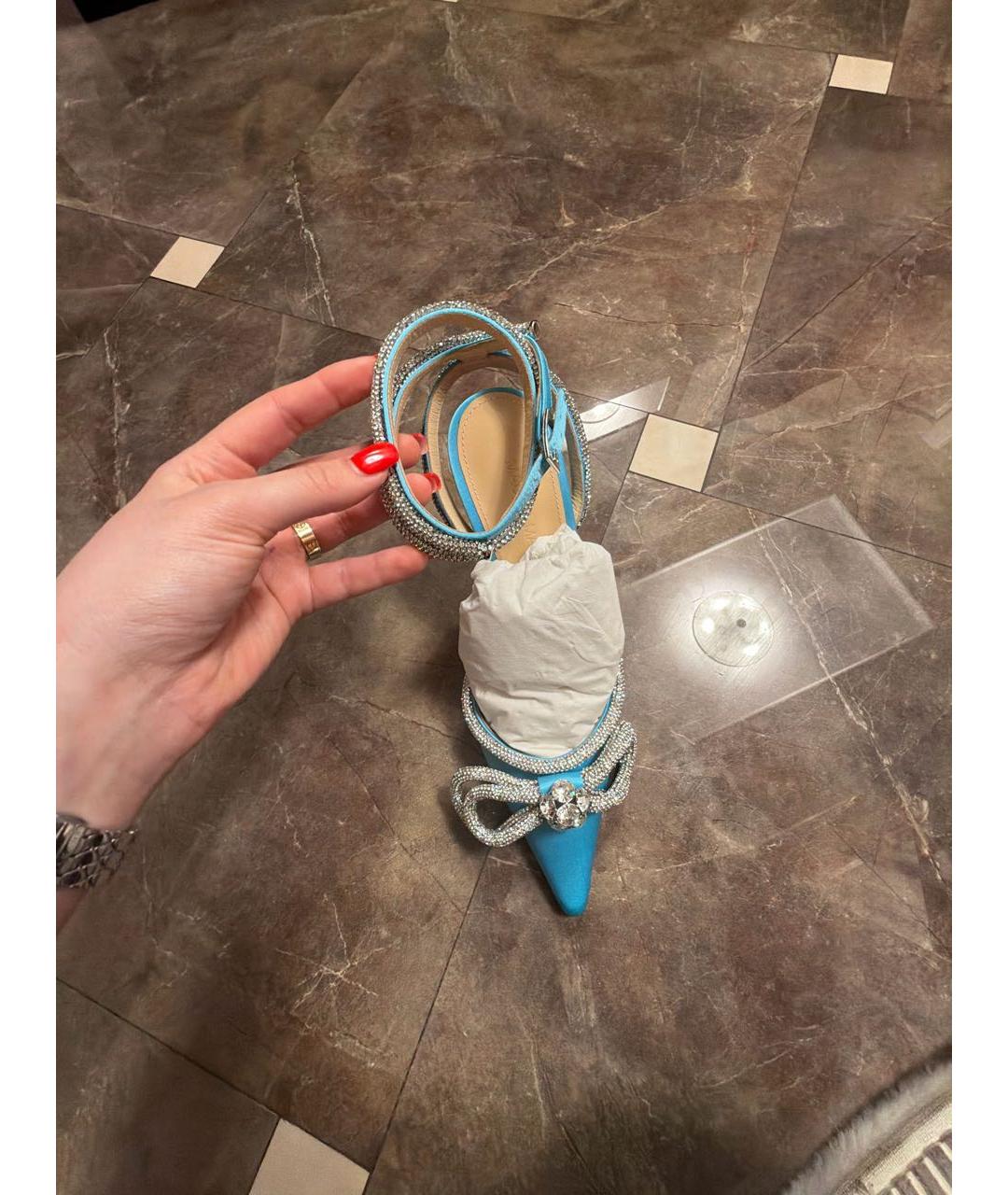 MACH&MACH Голубые текстильные туфли, фото 2