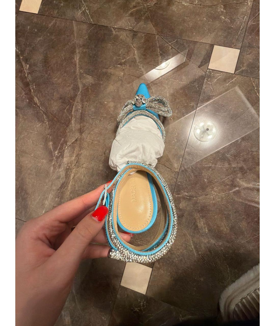 MACH&MACH Голубые текстильные туфли, фото 3