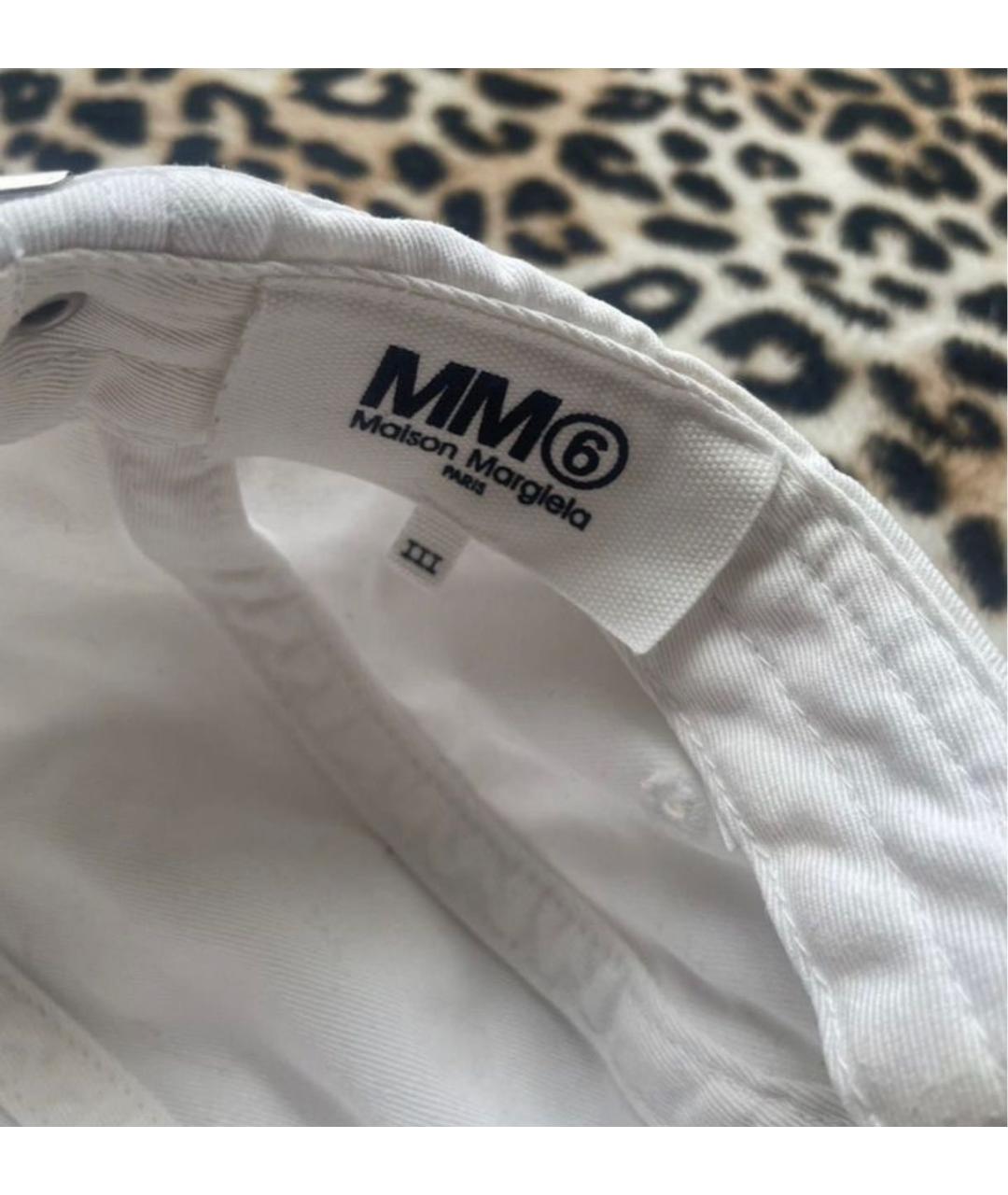 MM6 MAISON MARGIELA Белая хлопковая кепка/бейсболка, фото 4