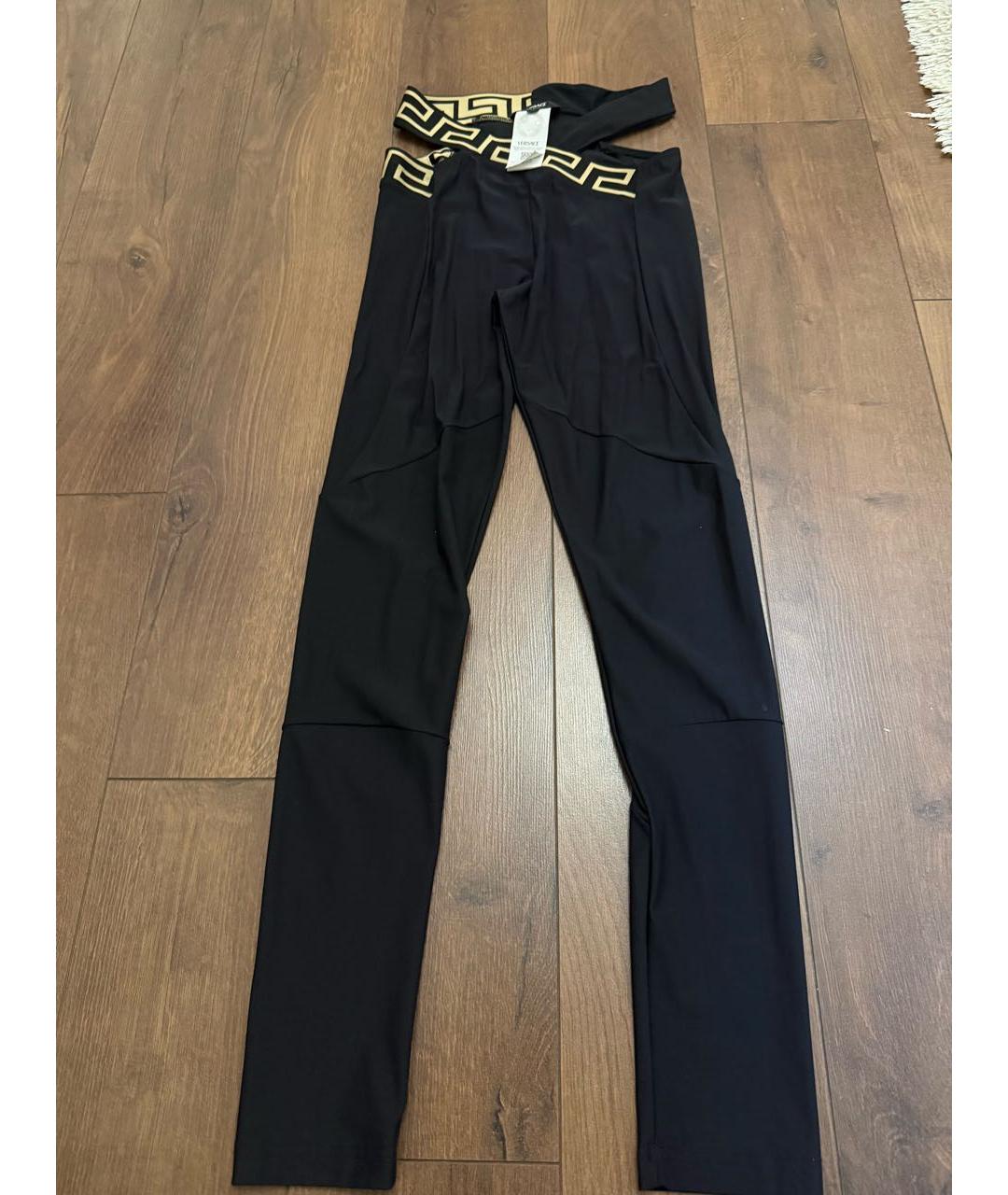 VERSACE Черные полиэстеровые леггинсы и велосипедки, фото 5