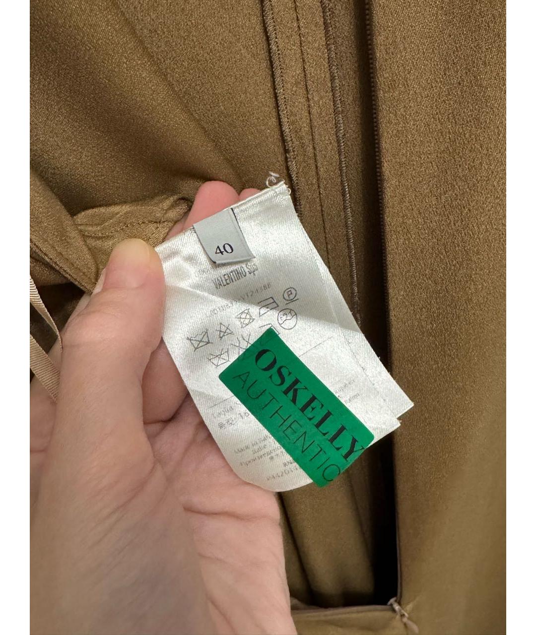 VALENTINO Коричневый шелковый комбинезон, фото 5