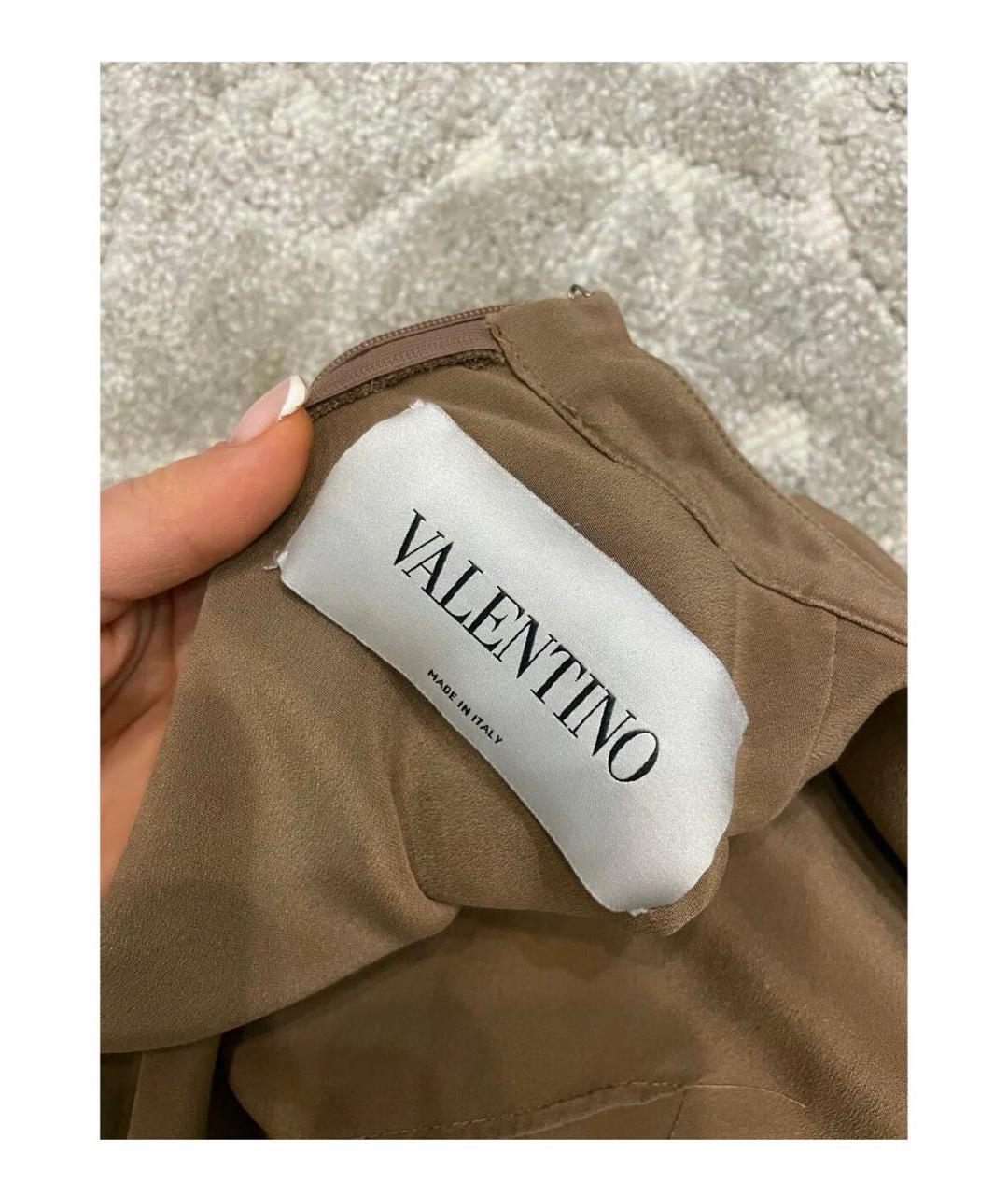 VALENTINO Коричневый шелковый комбинезон, фото 3