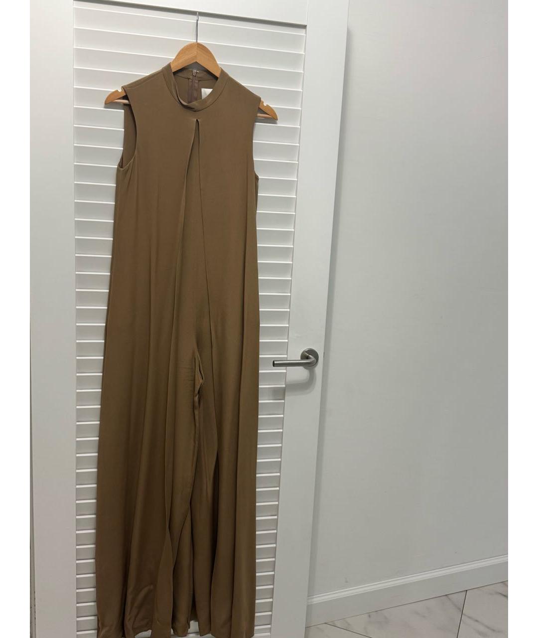 VALENTINO Коричневый шелковый комбинезон, фото 7