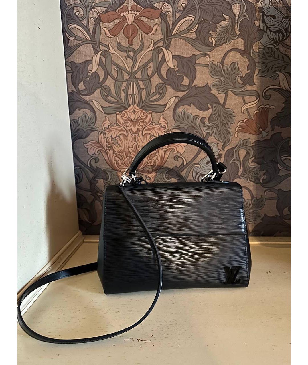 LOUIS VUITTON Черная кожаная сумка с короткими ручками, фото 3