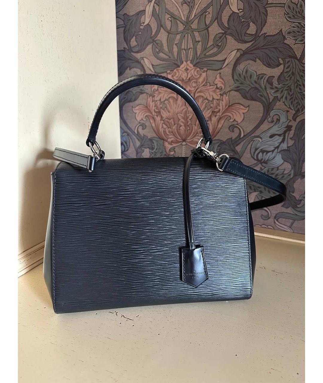 LOUIS VUITTON Черная кожаная сумка с короткими ручками, фото 7