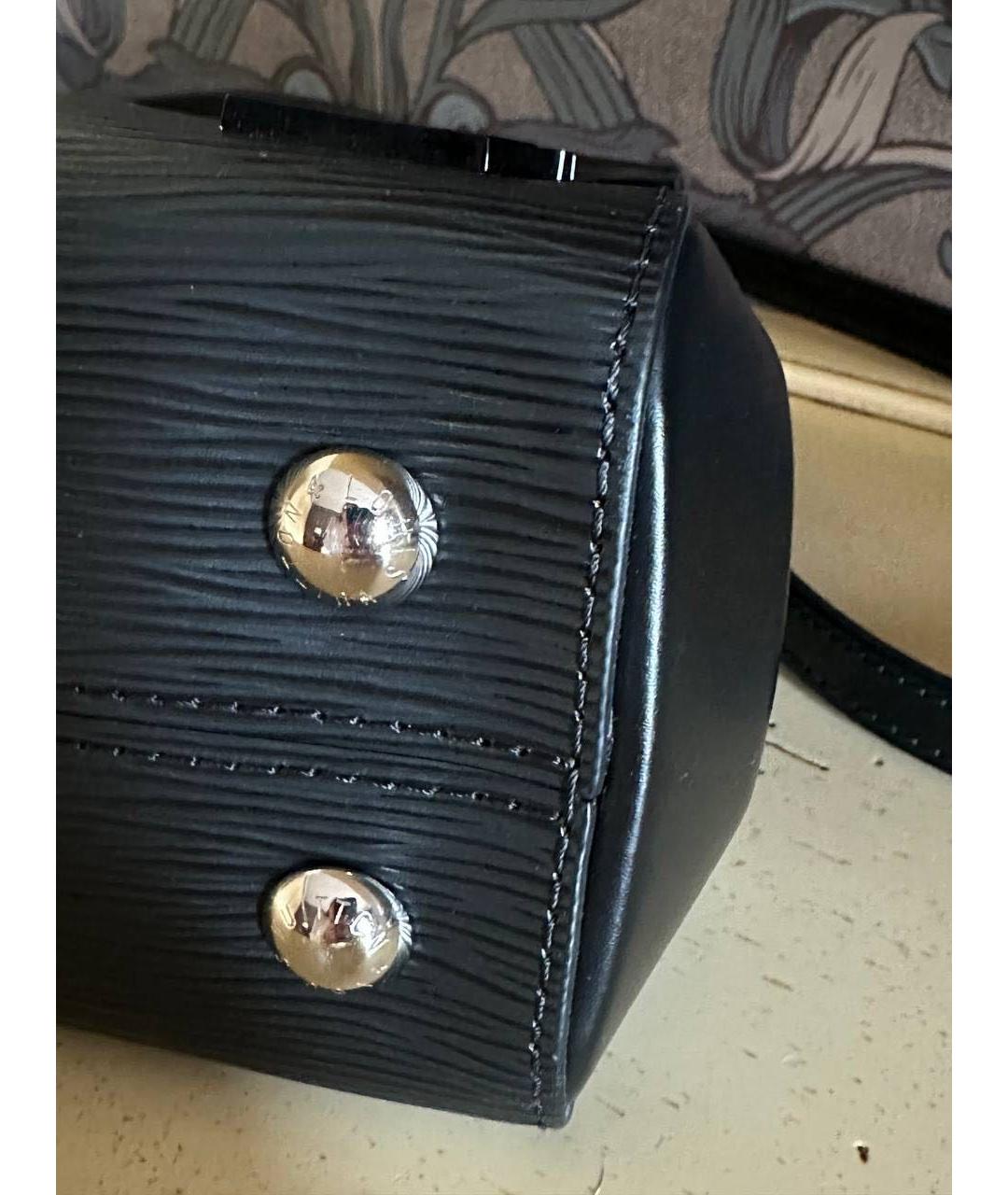 LOUIS VUITTON Черная кожаная сумка с короткими ручками, фото 5