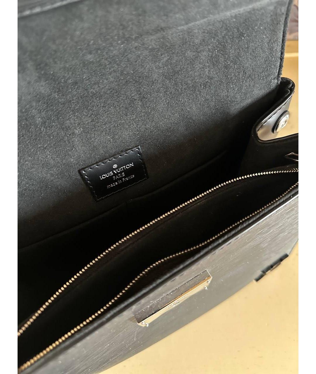 LOUIS VUITTON Черная кожаная сумка с короткими ручками, фото 4