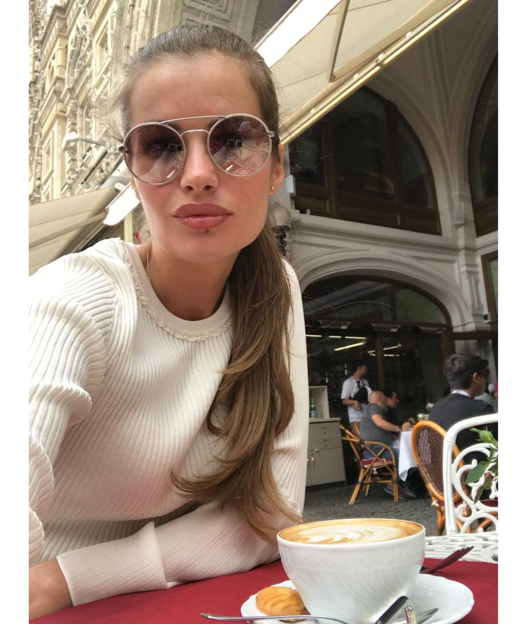 PRADA Бежевые пластиковые солнцезащитные очки, фото 6