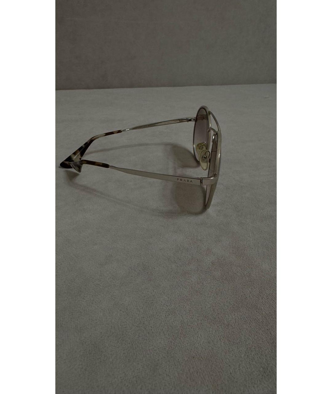 PRADA Бежевые пластиковые солнцезащитные очки, фото 3