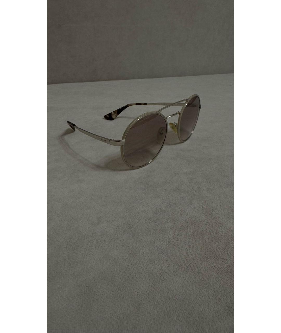 PRADA Бежевые пластиковые солнцезащитные очки, фото 2