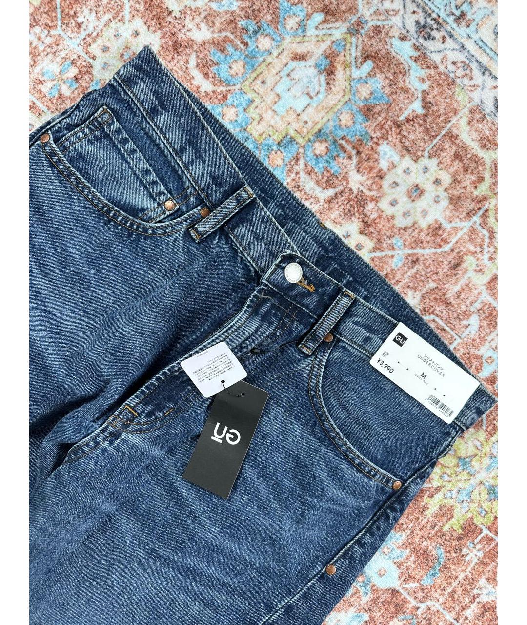UNDERCOVER Темно-синие хлопковые прямые джинсы, фото 3