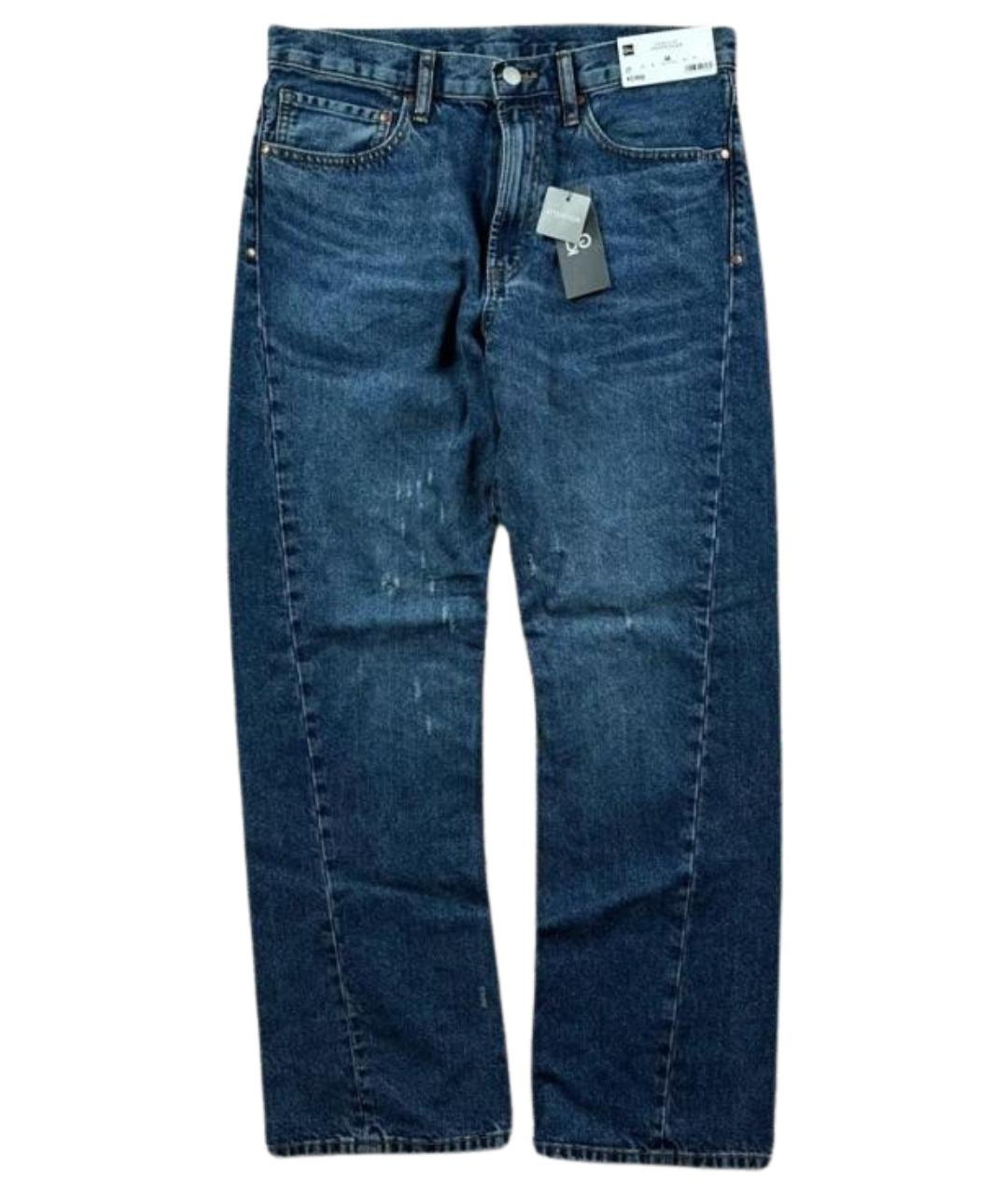 UNDERCOVER Темно-синие хлопковые прямые джинсы, фото 1