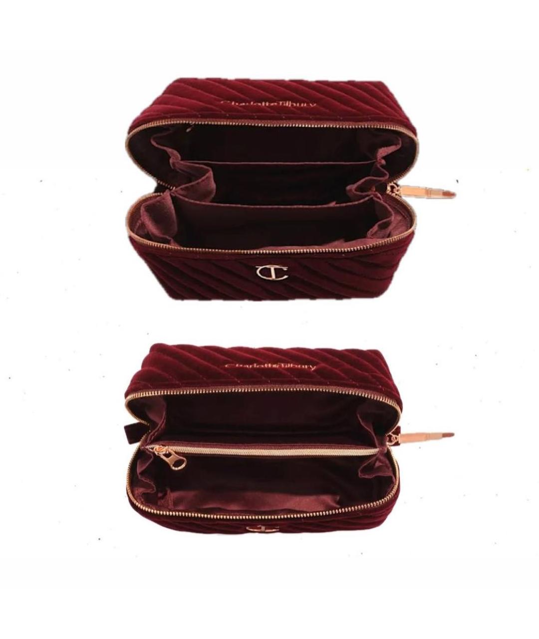 CHARLOTTE TILBURY Бордовая бархатная косметичка, фото 1