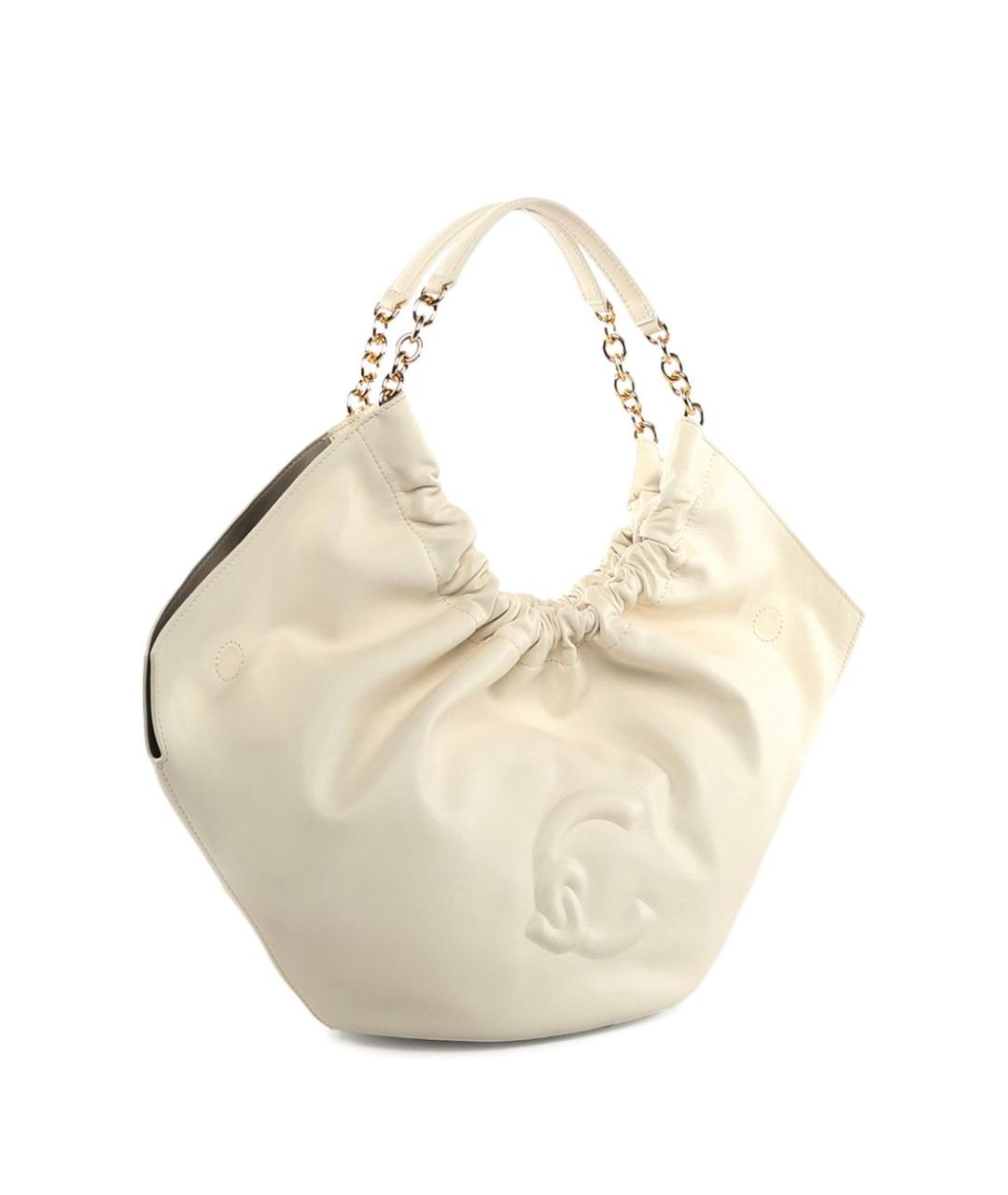 COCCINELLE Бежевая кожаная сумка с короткими ручками, фото 4