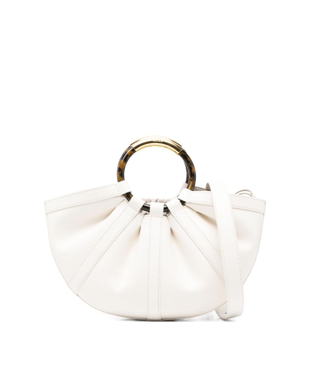 COCCINELLE Белая кожаная сумка с короткими ручками, фото 1