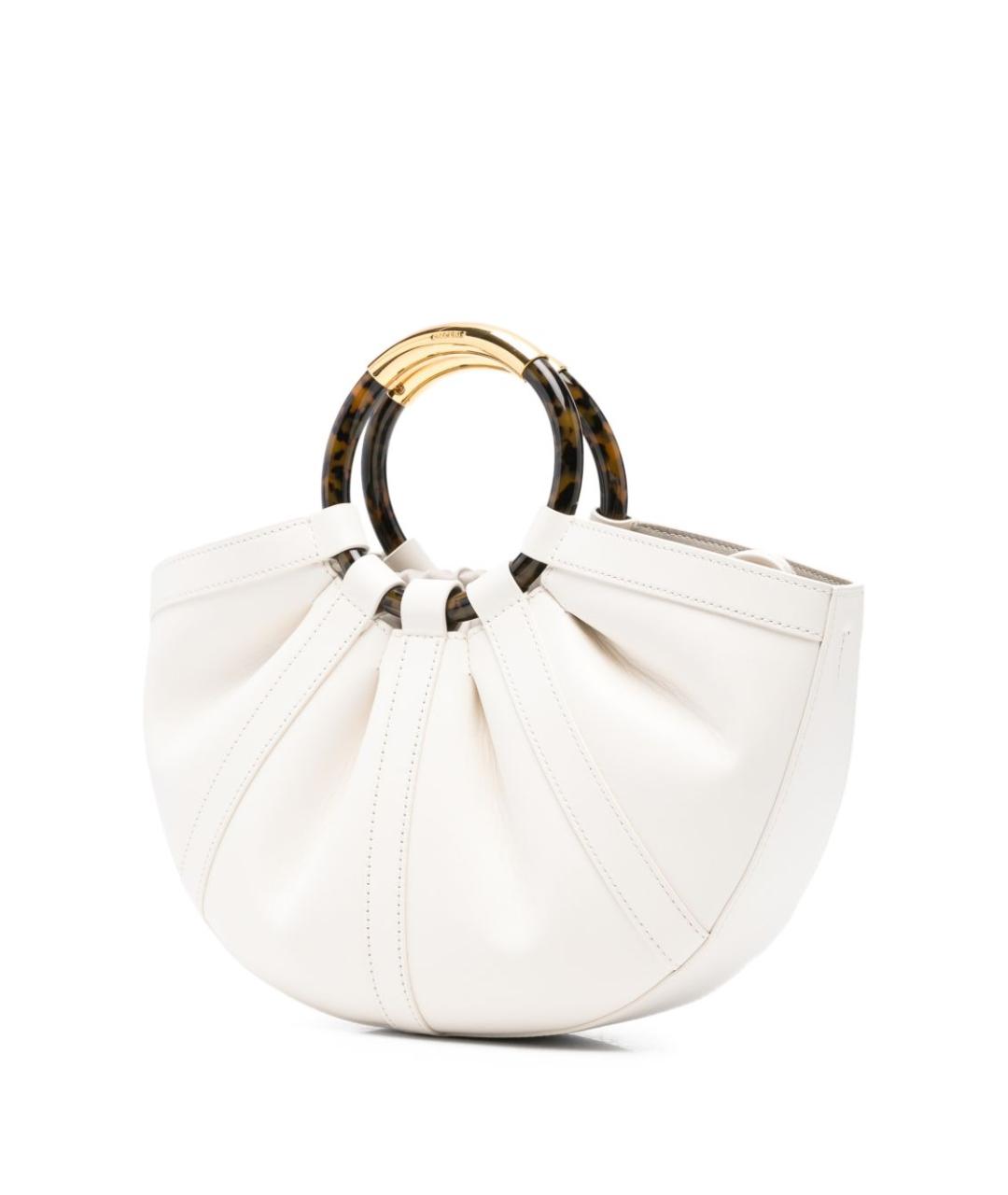 COCCINELLE Белая кожаная сумка с короткими ручками, фото 5