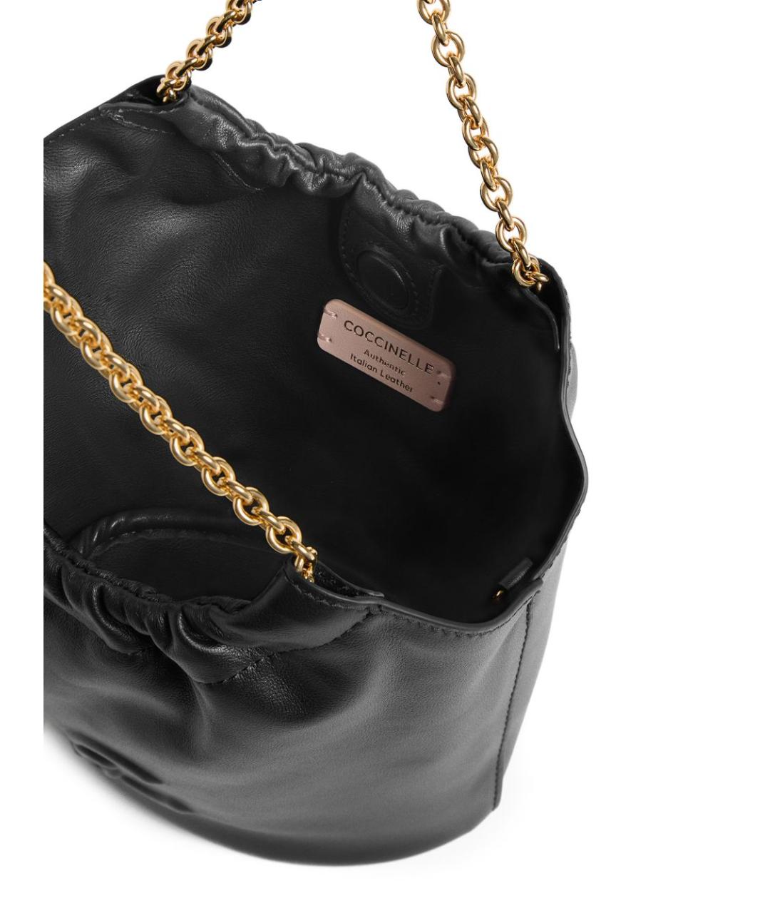 COCCINELLE Черная кожаная сумка тоут, фото 4